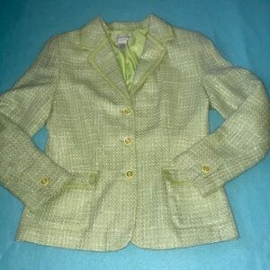 JACLYN SMITH blazer jacket tweed fully lined pearl buttons 2 pockets NEW size 8